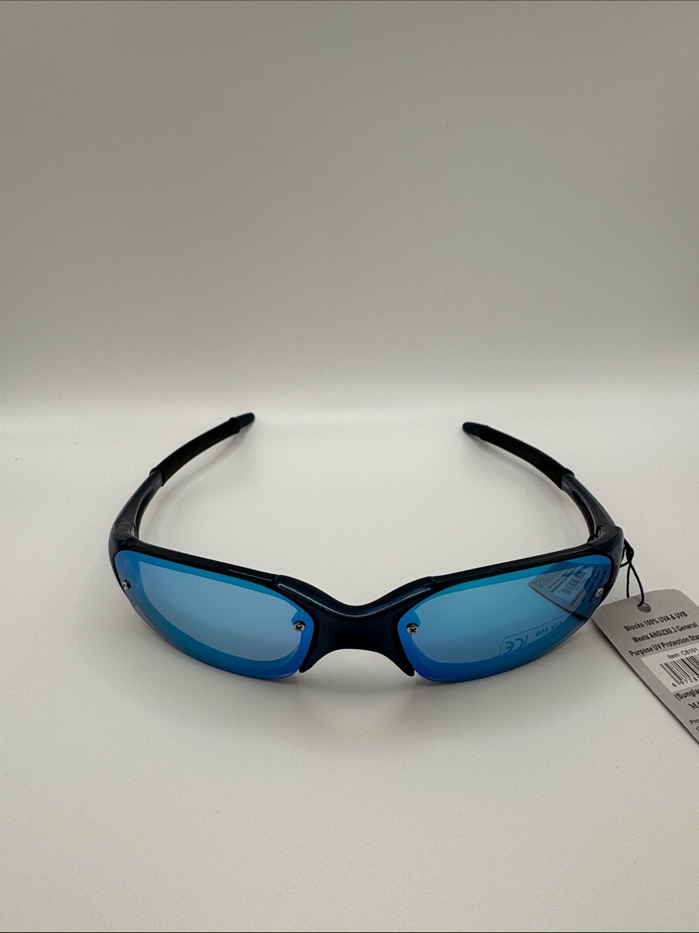 Sporty Blue Mirror Lens Sunglasses - Picture 2 of 8